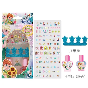 

Disney Children's Makeup Toys Frozen Princess Sophia Cartoons DIY Girls Nail Polish Nail Stickers Gift Set toys Christmas gift