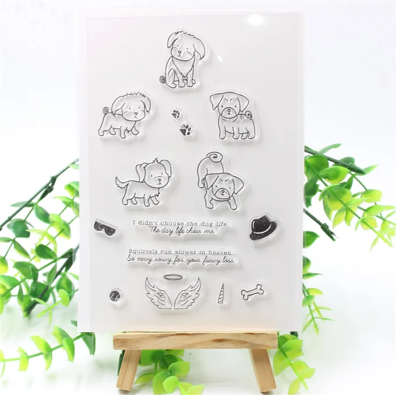 

YPP CRAFT Lovely Dogs Transparent Clear Silicone Stamps for DIY Scrapbooking/Card Making/Kids Fun Decoration Supplies 681