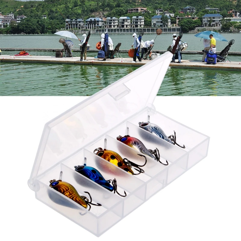 

5PCS/Lot 1.5g 3cm Topwater 0.1-0.5m Wobbler Japan Mini Fly Fishing Crankbait Cranks Lure Baits Y51D