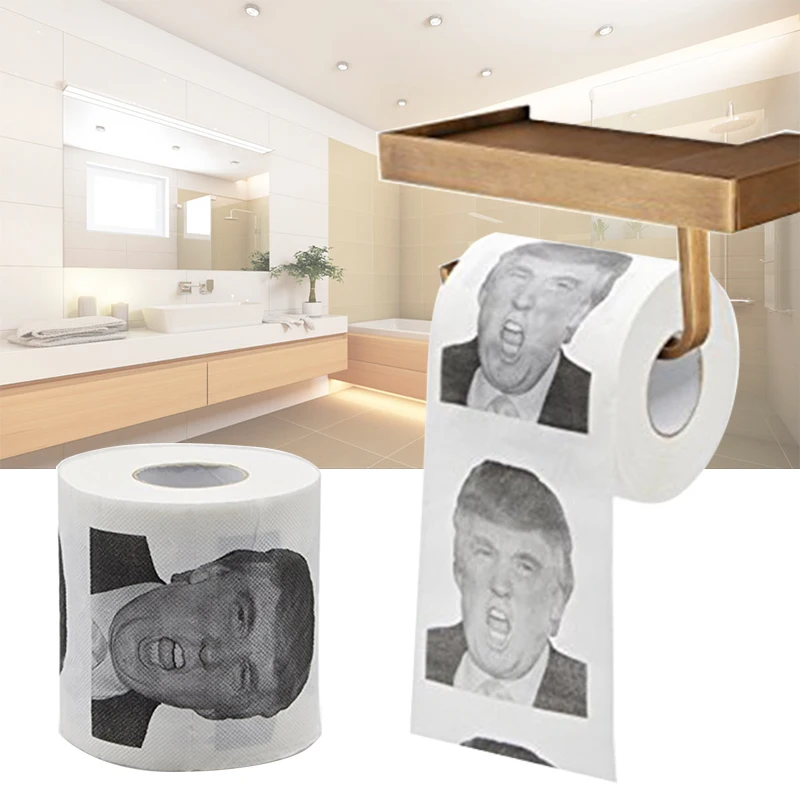 

Donald Trump Humor Outdoor Multifunction Toilet Paper Roll Novelty Interesting Gag Gift Dump with Trump