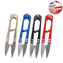 1Pcs New Stainless Steel Stitch U-Shape Use Scissors Cut Fishing Line Trimming Nipper Essential Cross Accessories