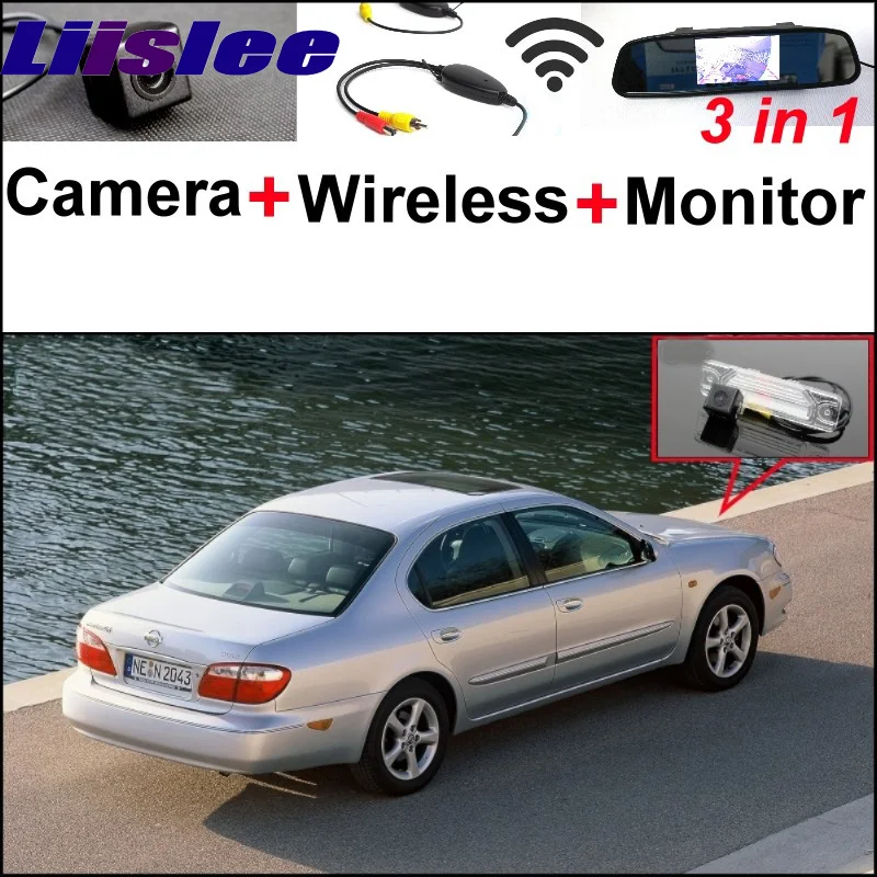 

3 in1 Special Rear View Camera + Wireless Receiver + Mirror Monitor Easy DIY Parking System For Nissan Maxima QX 2000~2006