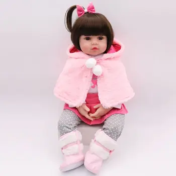 

18in Realistic Reborn Doll Soft Silicone Vinyl Newborn Babies Girl Princess Lifelike Handmade Toy For Children Christmas