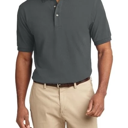 Port Authority K420 Mens Heavyweight Cotton Pique Polo T-Shirt Steel Grey - 6XL (1)