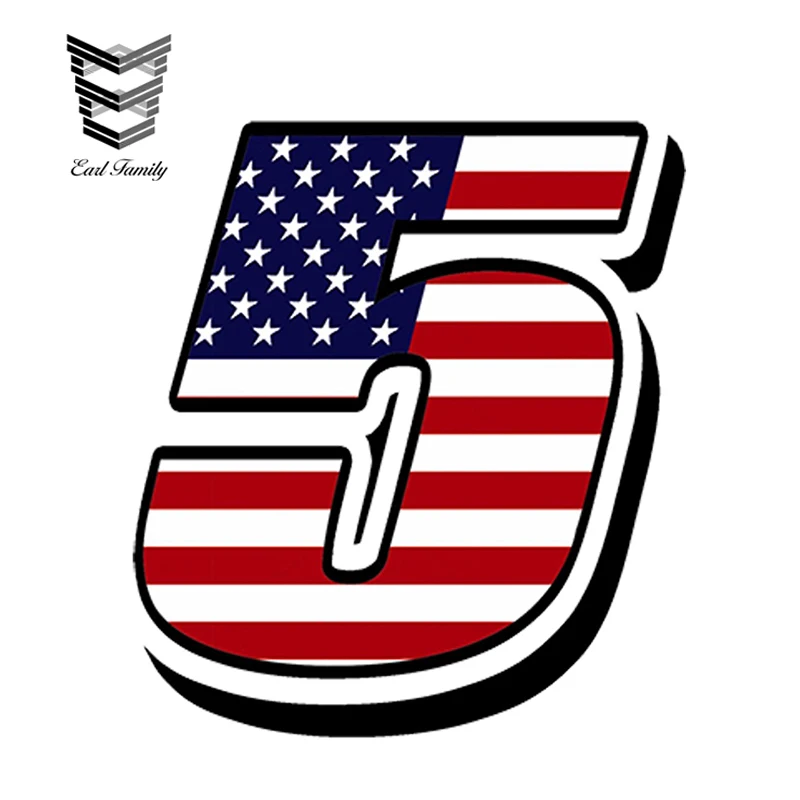 EARLFAMILY 13 см x 10 автостайлинг гоночные цифры винил США Флаг наклейки для мотокросса