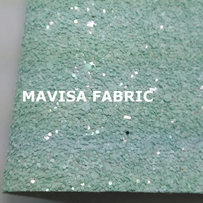 J035 30X134cm light blue Chunky Glitter Leather, Glitter Fabric for