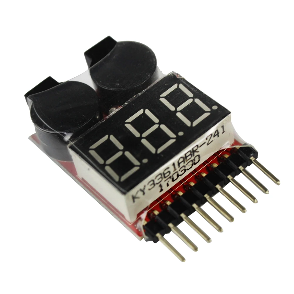 1 8S Lipo/Li ion/Fe Battery Voltage 2IN1 Tester Low Voltage Buzzer