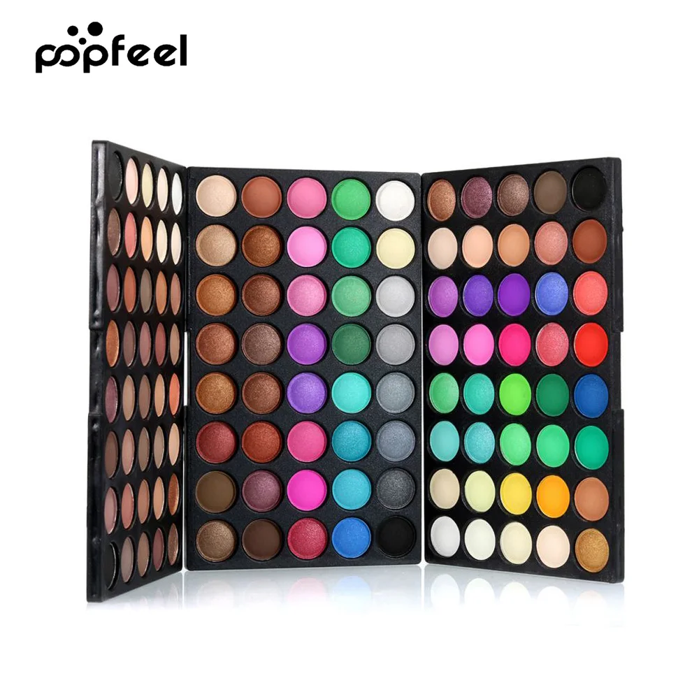 

POPFEEL 120 Colors Gliltter Eyeshadow Palette Matte Eye Shadow Shimmer and Shine Nude Make Up Palette Set Kit Cosmetic