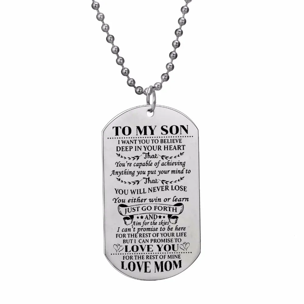 12PC/Lot Stainless Steel Dog Tag Pendant Chain Necklace Family Jewelry