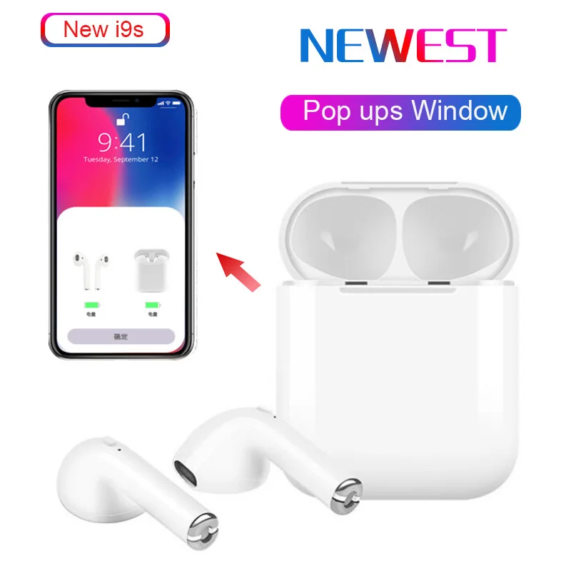 

i9S TWS Pop up mini Wireless Earphone Bluetooth 5.0 Touch control With Wireless Charger headset For Mobile Phone