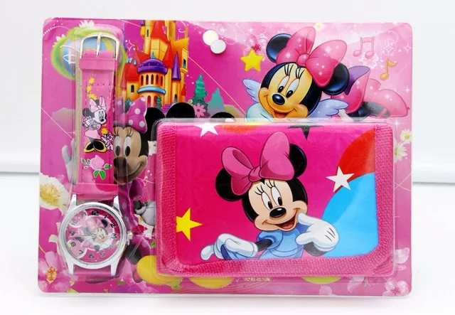 Minnie mickey kids Sets watch and wallet purse wrist quartz Christmas Children g Minnie mickey kids Sets watch and wallet purse wrist quartz Christmas Children g