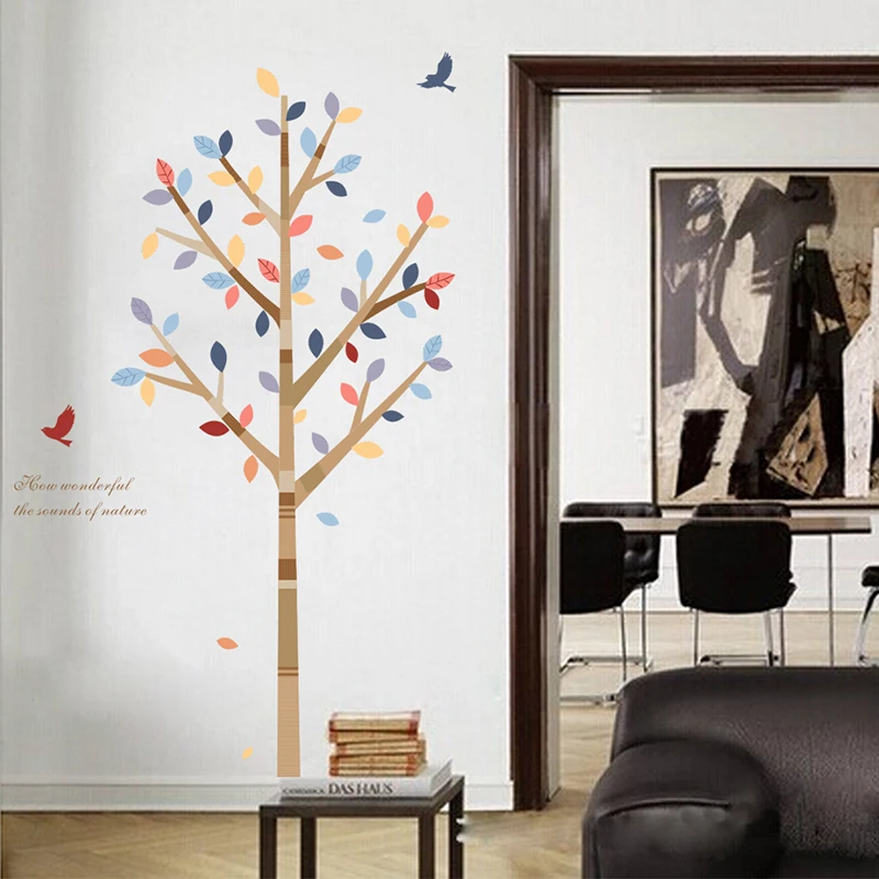 Nature Forest Bird Tree Wall Stickers Restaurant Cafe Living