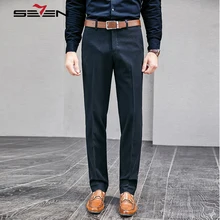 Seven7 Новые осенне-зимние темно-синие брюки мужские повседневные деловые брюки мужские прямые деловые брюки 113B70030