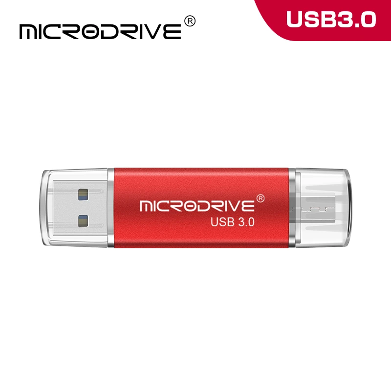 Высокоскоростной OTG флеш-накопитель usb 3,0, 16 ГБ, 32 ГБ, usb накопитель, внешний накопитель, 64 ГБ, 128 ГБ, флешка для смартфона - Цвет: Red