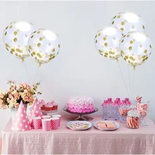 Wonderbaarlijk Discount 20%) 5pcs Gold Latex Confetti Balloons Party Wedding ZA-11