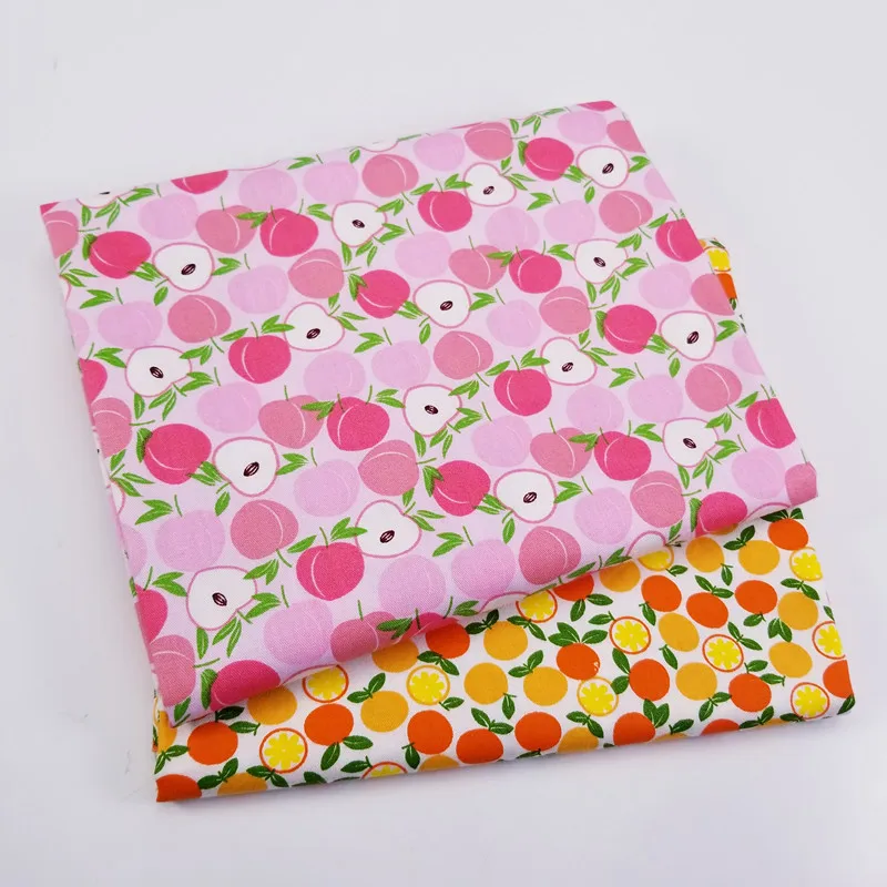 Хлопковая ткань с фруктовым принтом, чистый хлопок, саржевая ткань, сделай сам лоскутный материал, швейная стеганая ткань ручной работы, текстиль для ребенка и ребенка