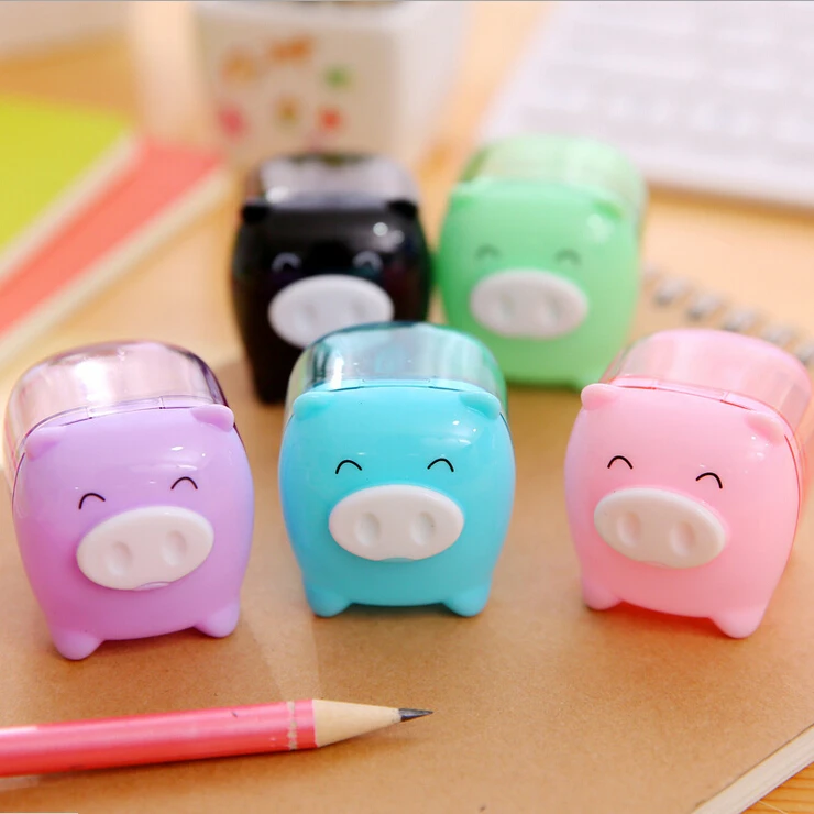 

[4Y4A] 3pcs/Lot Little Pig candy color pencil sharpener pencil sharpener pencil sharpeners creative cartoon hand