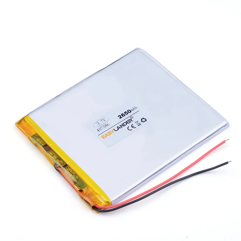 407586 2650MAH lithium ion rechargeable batteries For tablet pc 7 inch