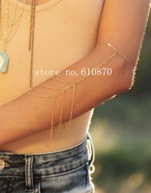 2017 Fashion Women Upper Arm Bracelet Chain Harness Y Chunky 2017 Fashion Women Upper Arm Bracelet Chain Harness Y Chunky Body Arms Cuff For Lady In Link Bracelets From Jewelry Accessories