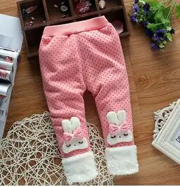Bibicola детская одежда штанишки для малышей новорожденных девочек зимние теплые толстые плюс бархатные леггинсы, брюки, Одежда для младенцев с рисунками из мультфильмов для девочек спортивные штаны - Цвет: picture color