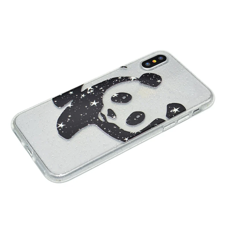 Cute cartoon glitter silicone case iphone x (23)