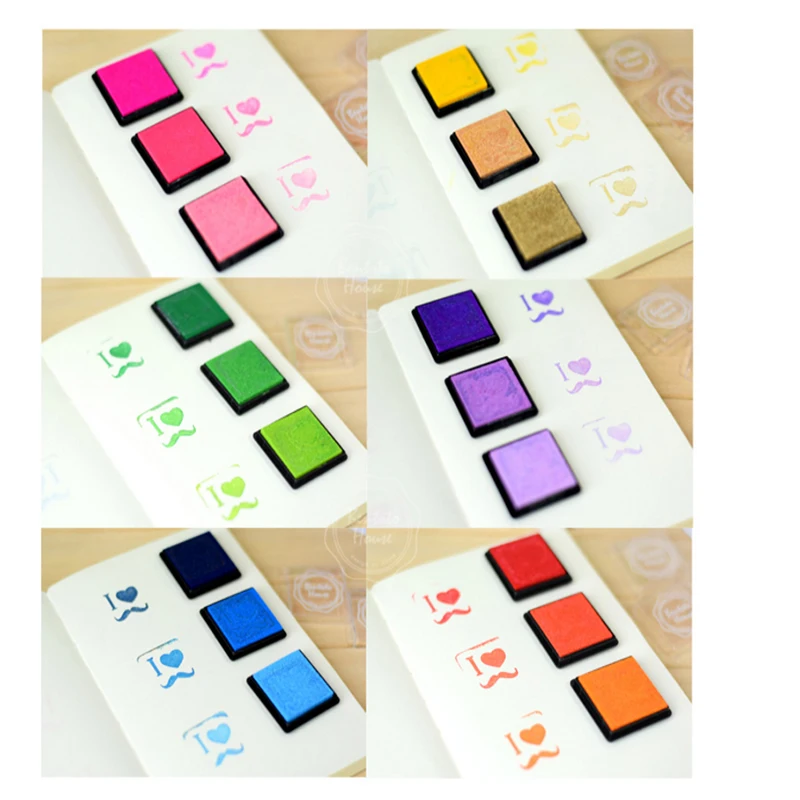 20 Colorful DIY Finger Print Ink Pad Inkpad Rubber Stamps Inkpads Ink& Pads Toys Kids Games Decoration 20pcs/lot