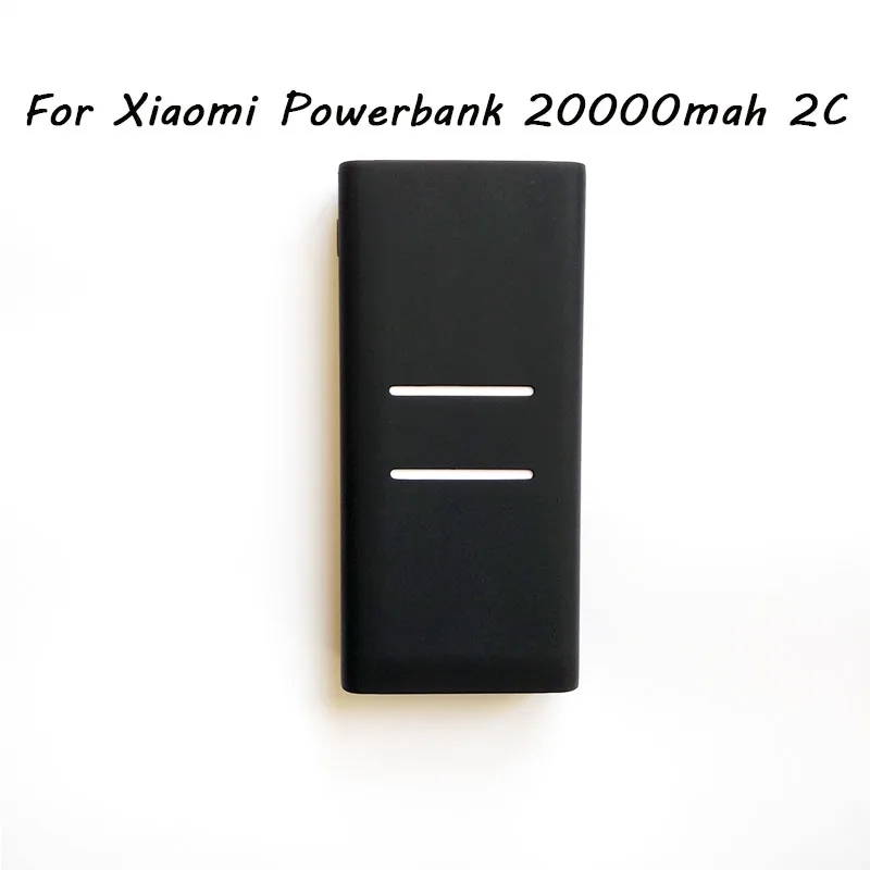 Силиконовый защитный чехол для Xiaomi Mi Power Bank 20000mah 2C с двумя usb-портами, резиновый чехол для Xiaomi Powerbank 20000mah 2C - Цвет: Black