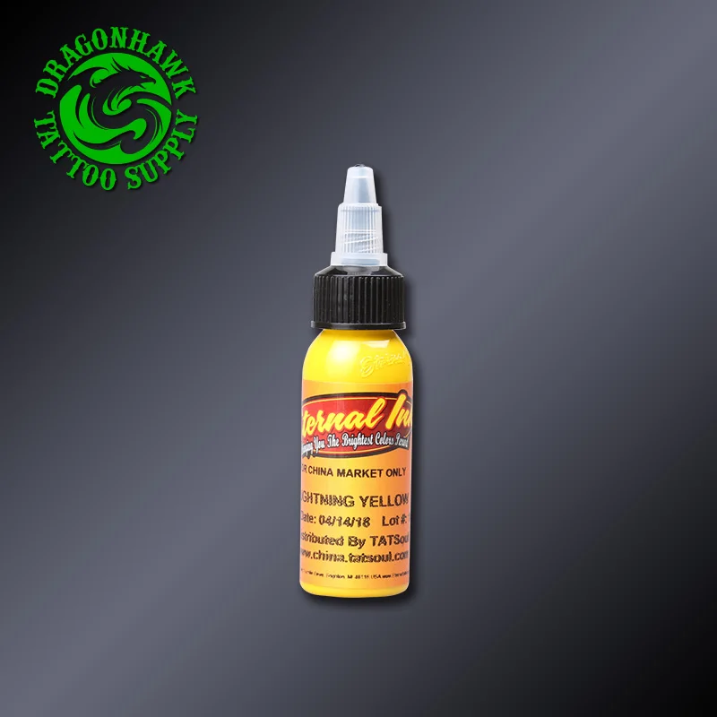 

Newest Original Tattoo Pigment Bottled 1oz Lighting Yellow Color Tattoo Inks 30ml Beauty Imported USA Tattoo Accessories