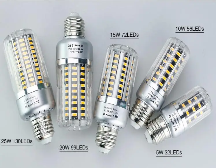 SMD 5736 Светодиодный лампочки 5 Вт 10 Вт 15 Вт 20 Вт 25 Вт E27 E14 E12 светодиодный светильник 85-265 В светодиодный Диод лампы без мерцания Bombillas