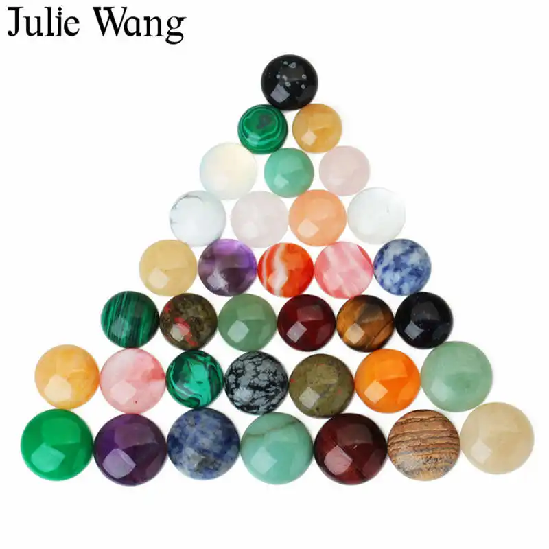 Julie Wang 10 шт. 4-20 мм камень Кабошон искусственный случайным образом смешанный плоский сзади ожерелье серьги браслет ювелирные изделия делая аксессуар