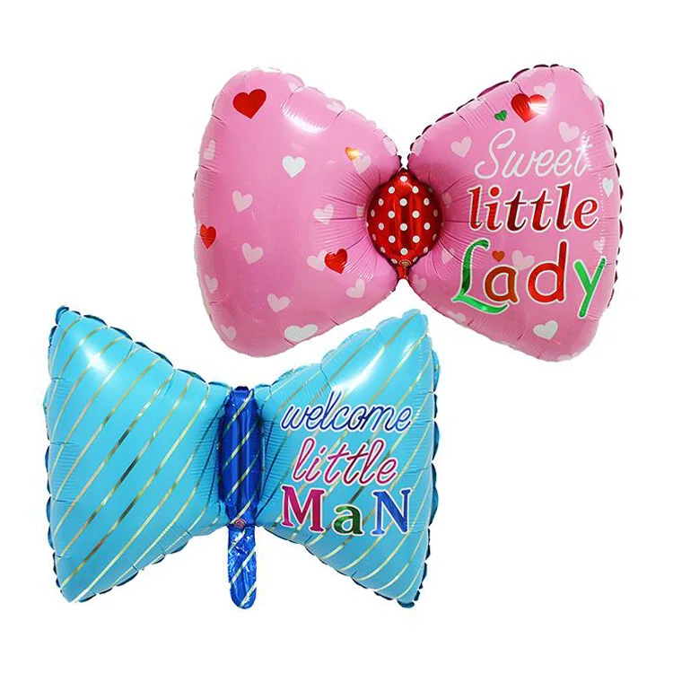

1PC 76X45cm Butterflies Bow Foil Balloon For Little Girl Little Boy Baby Shower Party Decoration Birthday Air Balloons