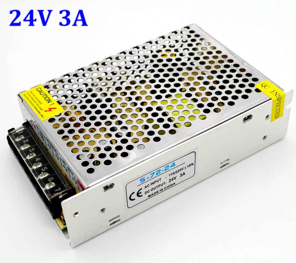

AC 100-240V To DC 24V 3A 72W LED Driver Switching Power Supply converter transformer Adapter for Led Strip light