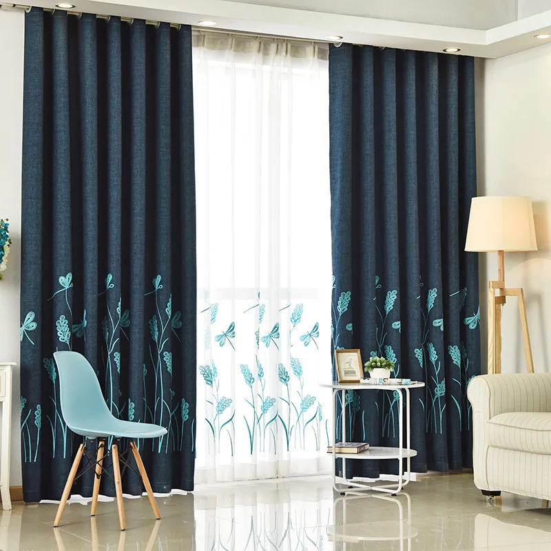 

New Cotton Linen Small Fresh Embroidered Curtains Modern Curtains for Simple Living Room Bedroom Special Window Yarn