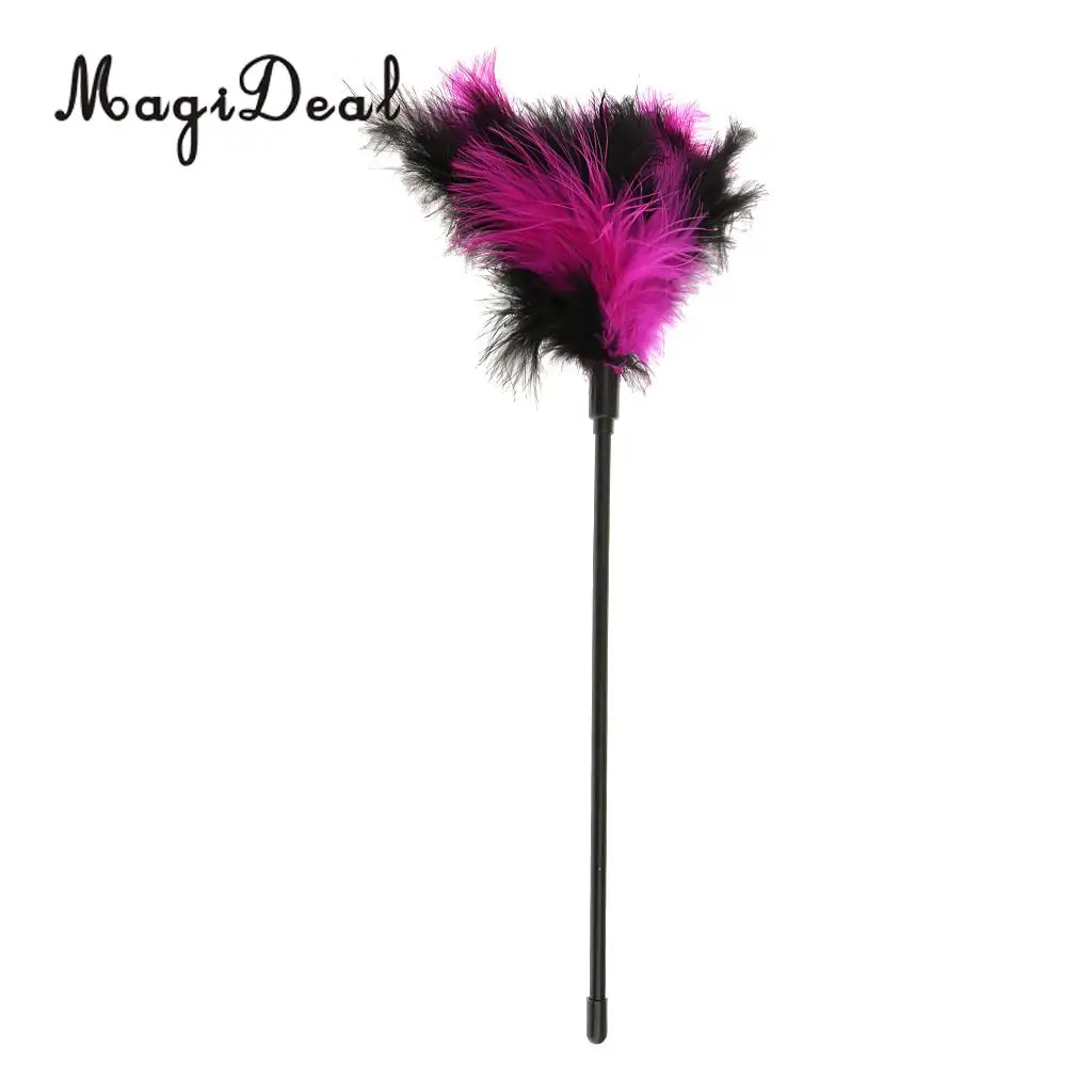 

MagiDeal Novelty Black Rose Feather Tickler Stick Naughty Hen Party Fancy Dress Up Props DIY Craft-Lightweight and Portable 36cm