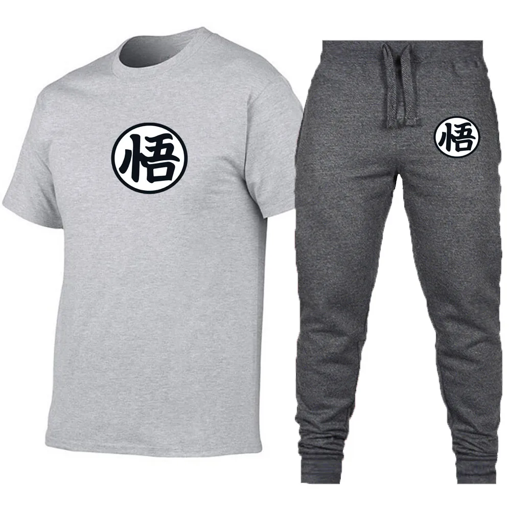 

2019 New Hot Sell Men's T Shirts Sets Wukong Print+Sweatpants men clothing Two pieces tracksuits summer male Casual T shirts