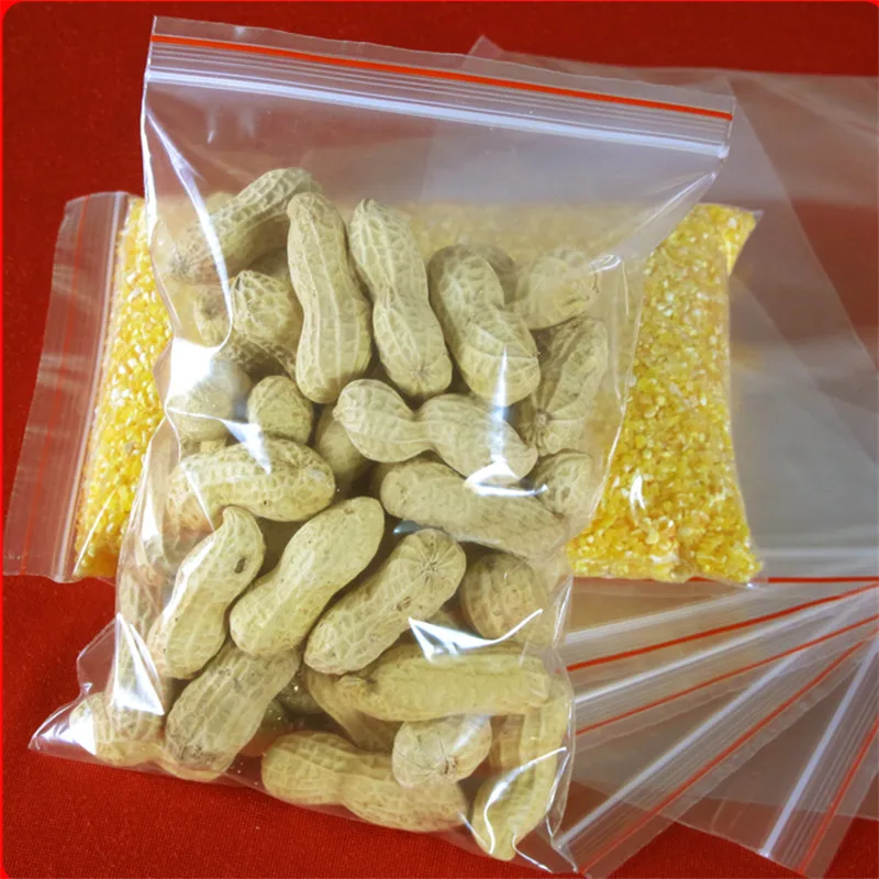 100 шт многоразовые пластиковые пакеты с застежкой самоклеющиеся прозрачные герметичные полиэтиленовые пакеты для упаковки пищевых продуктов