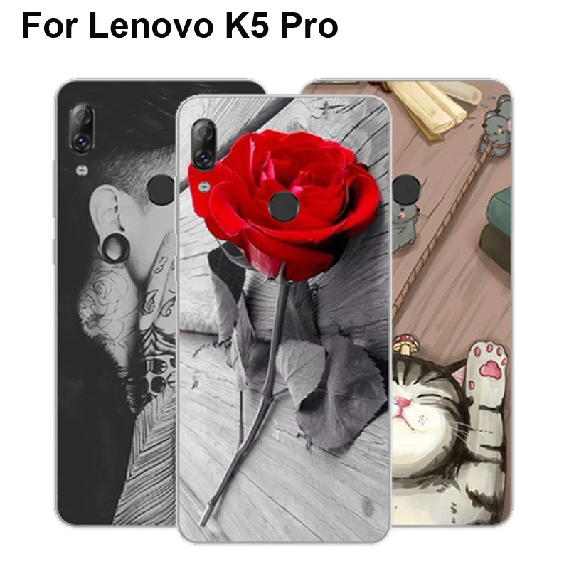 Cases For Lenovo K5 Pro Capa Cover Literary style Shockproof Soft TPU Back K5Pro L38041 Phone Case shell | Мобильные телефоны и