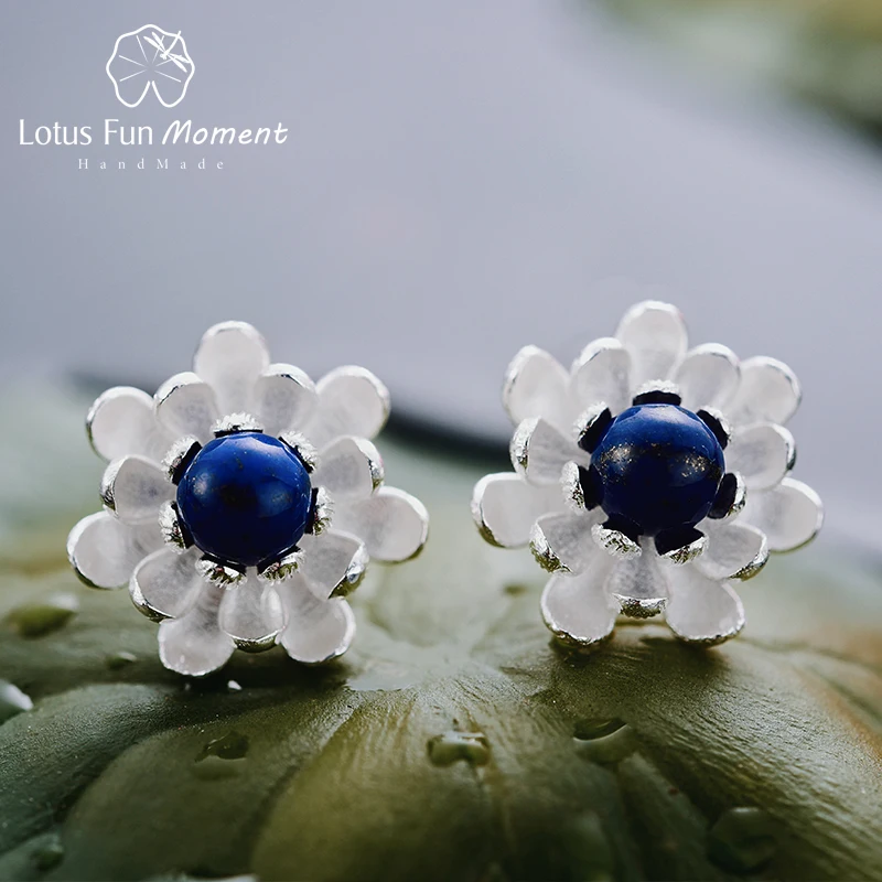 Lotus Fun Moment реального 925 пробы серебро Натуральный камень Творческий Модные