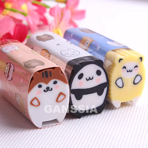 3pcs/lot New style cute animal series Eraser Fun stationery pencils