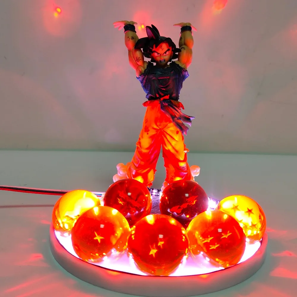 Dragon Ball Z Son Goku Genki Dama Spirit Bomb Led 3D Электрический ночной Светильник Dragon Ball Super Goku Spirit Bomb Led настольная декоративная лампа