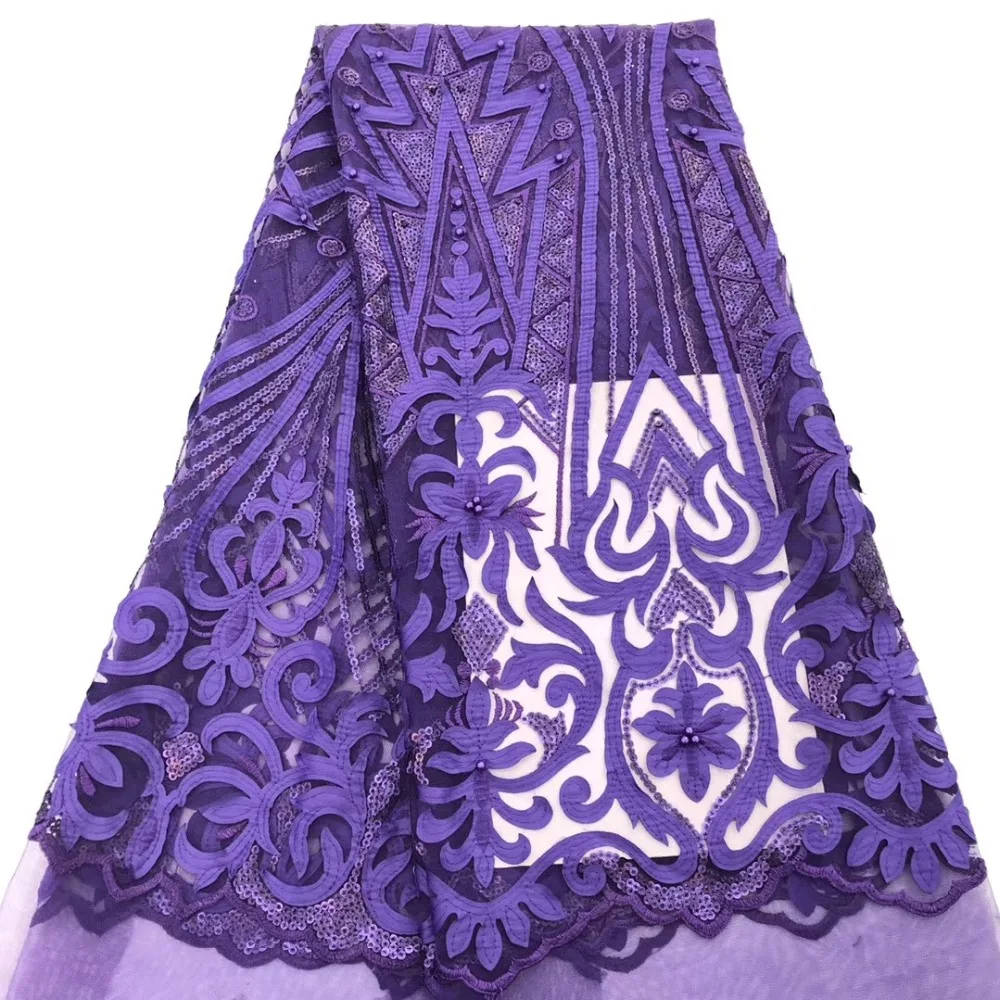 

The latest hot French lace 5 size/batch African sequins lace fabric in 2019 high-quality chiffon lace fabric