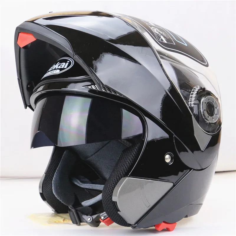 ФОТО New Arrivals Best Sales Safe Flip Up Motorcycle Helmet With Inner Sun Visor Everybody Affordable Double Lens Motorbike Helmet