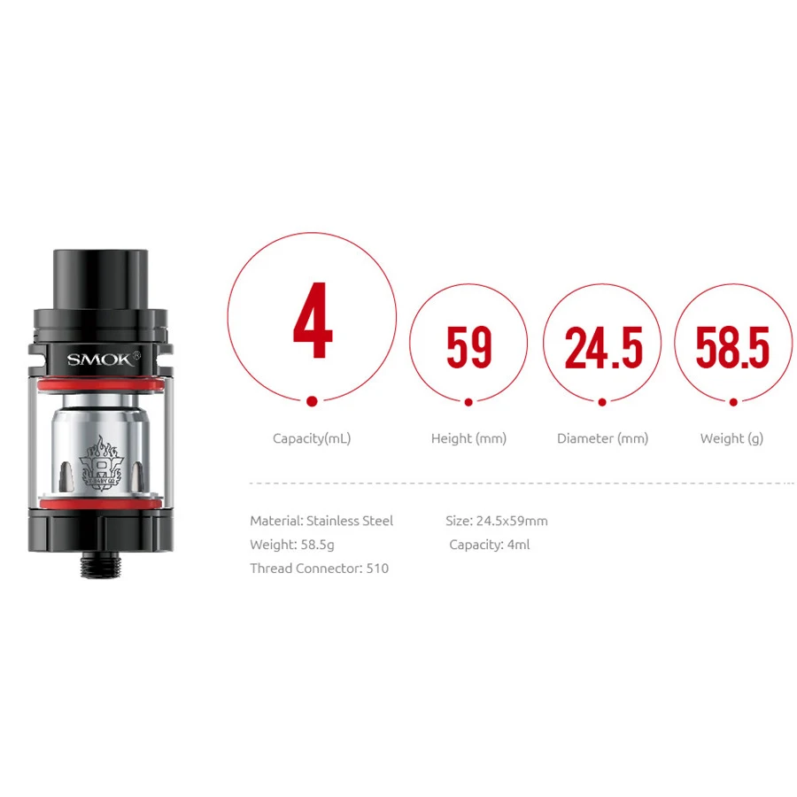 SMOK TFV8 X BABY электронная сигарета Vape Sub Ohm Tank VS Melo 3 TFV12 герметичный дизайн атомайзера