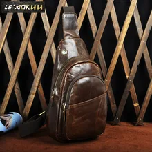 Новая горячая Crazy Horse кожаная повседневная нагрудная Сумка-Слинг дизайн Дорожная сумка на одно плечо модная мужская сумка через плечо 008c