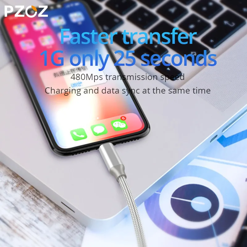 PZOZ PD кабель USB c 18 Вт для iphone 8 Plus X Xs Max XR iPad pro 8 pin Быстрая Зарядка Тип C для осветительного кабеля Шнур для передачи данных зарядное устройство