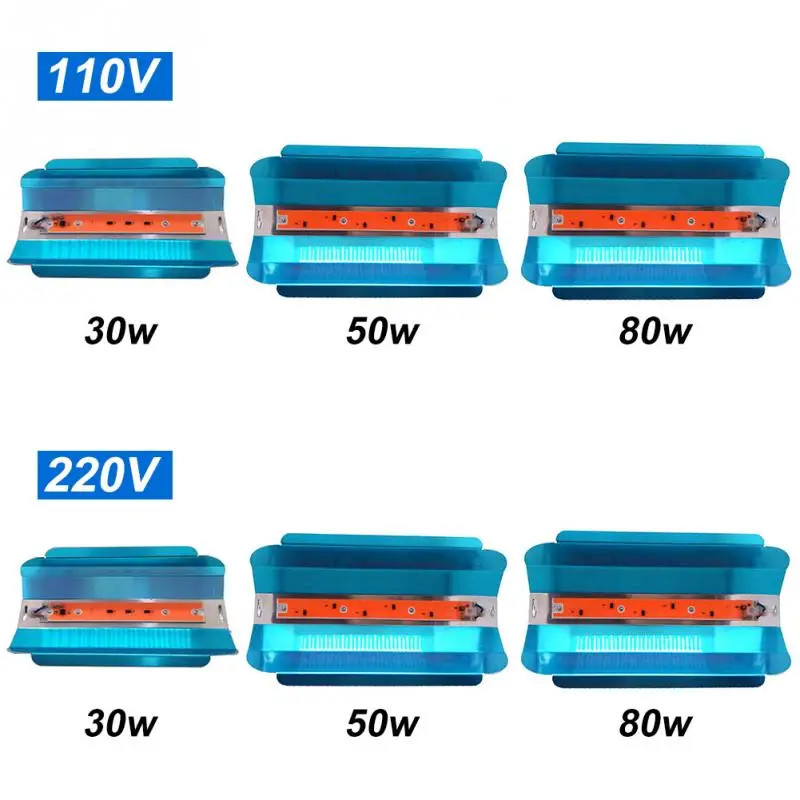 30/50/80 Вт высокой мощности Мощность COB светодиодный Grow светильник полный спектр Водонепроницаемый 220V Крытый парниковый палатка для выращивания растений светодиодное освещение для роста