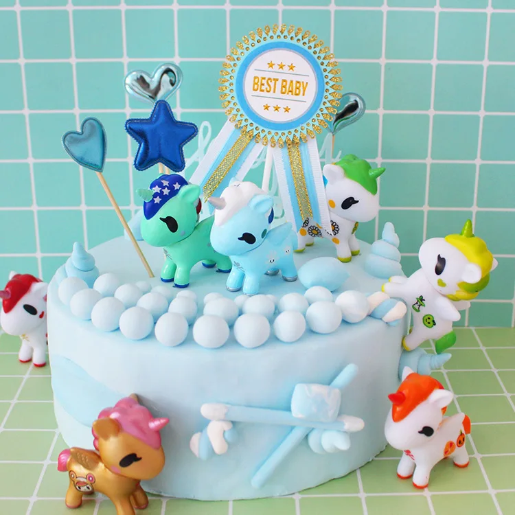 

2019 New Unicorn Cake Topper Birthday Cake Flag For Wedding Birthday Party Baking Cake Decorations Baby Shower