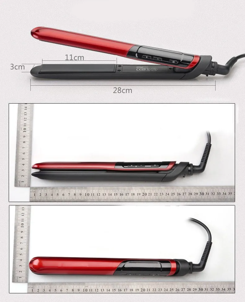 ЖК-дисплей Титановые пластины плоское железо выпрямители Инструменты для укладки профессиональный выпрямитель для волос TF11