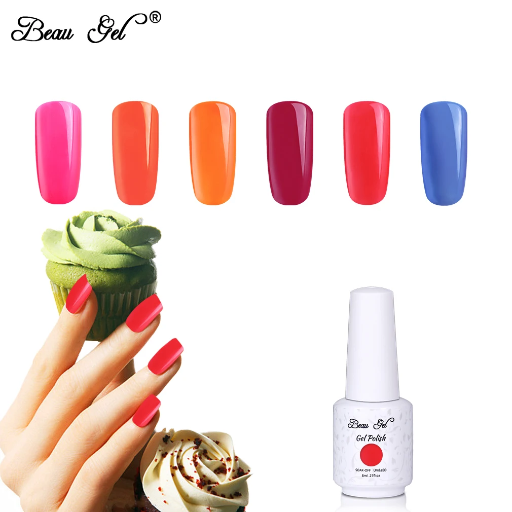 

Beau Gel 8ml Fluorescent Gel Polish Vernis Semi Permanant UV Gel Nail Polish Soak Off Manicure Luminous Gel Varnishes Nails Art