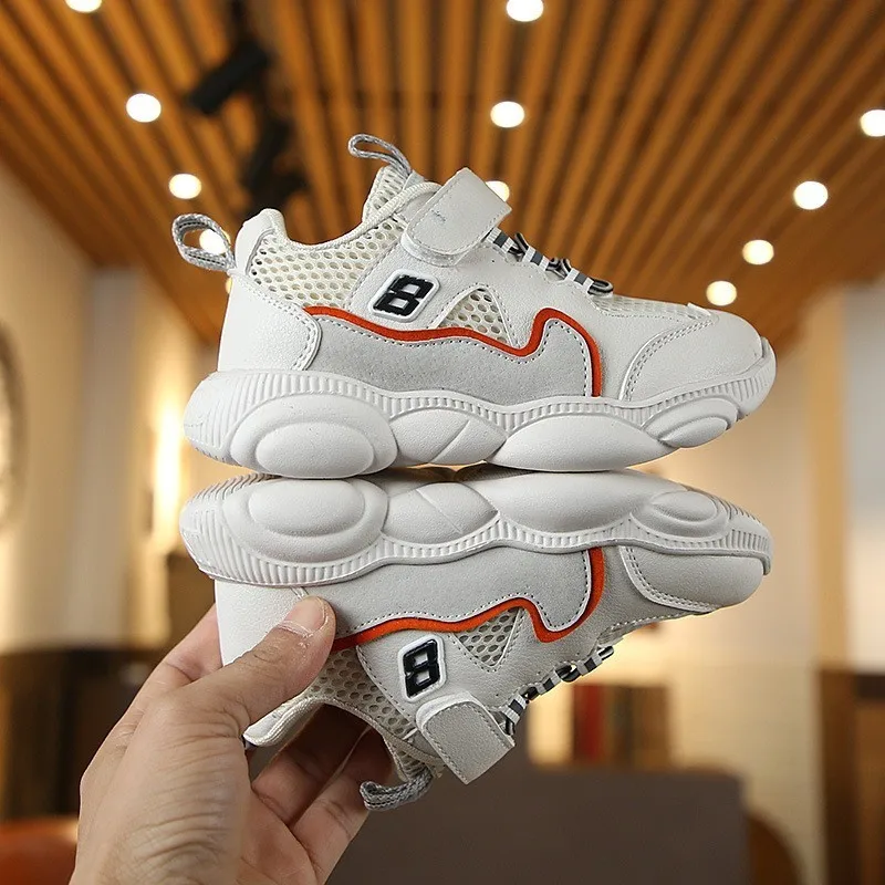 Бежевый CNFSNJ Spring autumn Boy Sport Slip On Loafer Children Fashion Pu Leather Girl Trainer Casual Sneaker size 21-30 - Цвет: Бежевый